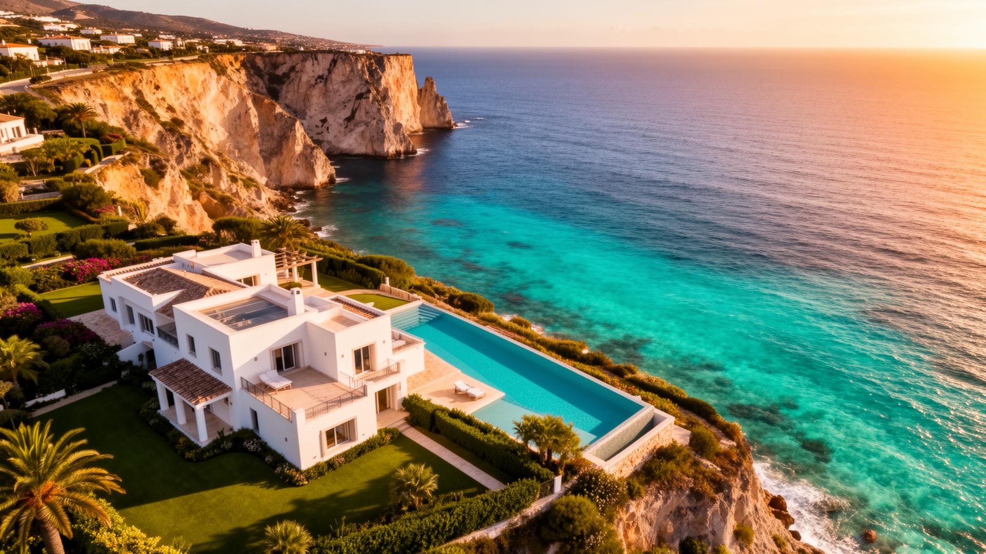 Traumvilla am Meer — Luftaufnahme