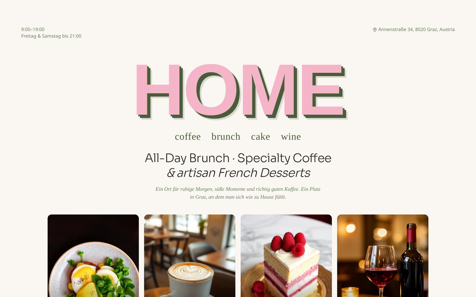 Webseite für Home Bakery Coffee – Coffee & Bakery