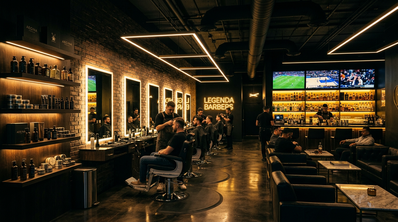 ROSSI Barbershop: Midnight Blue & Gold Luxus-Design
